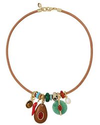Roxanne Assoulin - The Multi Charm Leather Collar Necklace - Lyst