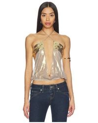 Jaded London - Draped Chiffon Top With Sequin Panels - Lyst