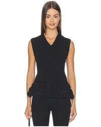 Ganni - Fine Cotton Rib Crochet Top - Lyst