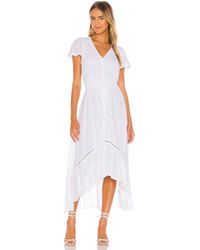 1.STATE Button Front Hi Low Dress - Weiß