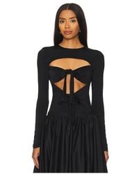 Siedres - Tie-Front Jersey Long Sleeve Top - Lyst