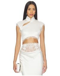 SAU LEE - Lila Satin Top - Lyst