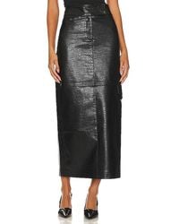 LPA - Halle Faux Leather Maxi Skirt - Lyst