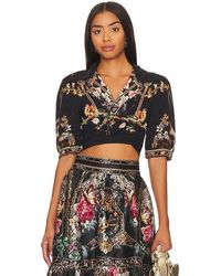 Camilla - Tie Front Cropped Top - Lyst