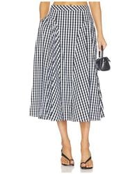MILLY - Robin Gingham Midi Skirt - Lyst