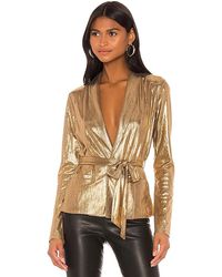 superdown - Desiray Tie Blazer En Color Oro Metálico Talla En - Lyst