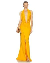 LAPOINTE - Matte Tech Cowl Neck Shirred Gown - Lyst