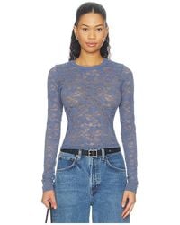 Michael Lauren - Vero Long Sleeve Fitted Lace Top - Lyst