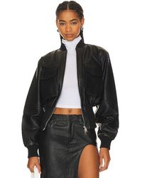 GRLFRND - The Cropped Leather Bomber - Lyst