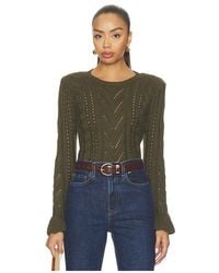 L'Agence - 'Agence Mio Cable Crop Pullover - Lyst