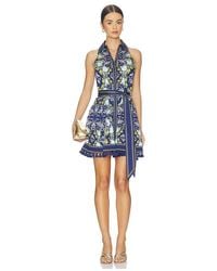 Alice + Olivia - Lucy Halter Neck Mini Shirt Dress - Lyst