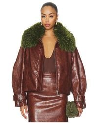 Essentiel Antwerp - Kabuki Faux Leather Bomber - Lyst