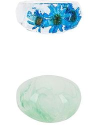 8 Other Reasons Blue Acrylic Flower Ring Set