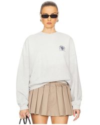 Alexander Wang - Sudadera Con Cuello Redondo Y Estampado Gráfico En Color Gris Claro Talla En - Lyst