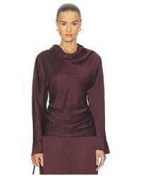 Jonathan Simkhai - Victoria Long Sleeve Draped Top - Lyst