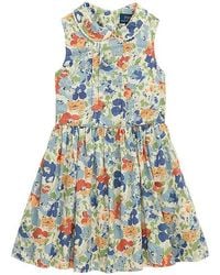 Polo Ralph Lauren - Ärmelloses Fit & Flare-Kleid Aus Voile-Gewebe Aus Baumwolle Mit Floralem Print - Lyst