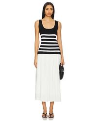 Central Park West - Vestido Midi Doble De Cuello Cuadrado Sienna En Color Blanco Talla En - Lyst