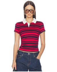 superdown - Cleo Ruched Polo Tee - Lyst