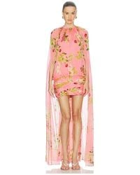 Hemant & Nandita - Ruched Cape Mini Dress - Lyst