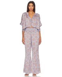 Free People - X Intimately Fp Misty Mornings Sleep Set In Blue Combo - Lyst