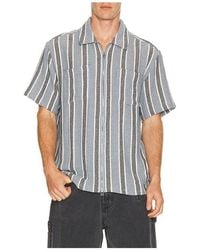 Brixton - The Dexter Textured Stripe Short Sleeve Shirt - Lyst