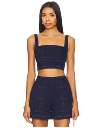 SAU LEE - Bridgette Denim Top - Lyst
