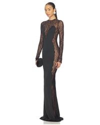 The New Arrivals Ilkyaz Ozel - Maxikleid Aus Satin Mit Spitzendetails Jean - Lyst