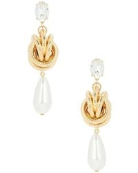 Anton Heunis - Omega Clasp Oval Knot & Pendant Earrings - Lyst