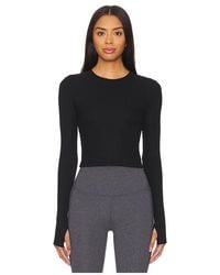 Splits59 - Louise Rib Long Sleeve Crop Top - Lyst
