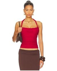 SNDY'S - Gianna Ruched Halterneck Top - Lyst