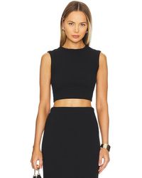 Enza Costa - Textured Cropped Tank - Lyst