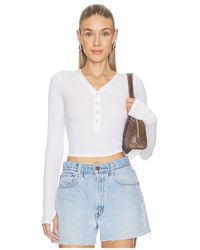 Michael Lauren - Fremont Deep V Snap Henley Top - Lyst