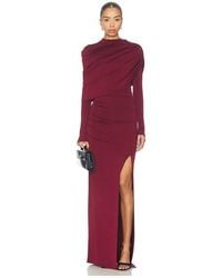 LAPOINTE - ROBE DE SOIRÉE ASYMMETRICAL SHAWL en Burgundy - Lyst