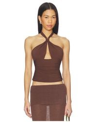 Mimchik - Piper Knotted Halter Top - Lyst