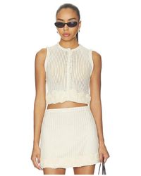 Self-Portrait - Crochet Flower Knit Top - Lyst