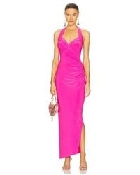 Norma Kamali - X Revolve Halter Sweetheart Side Drape Gown - Lyst