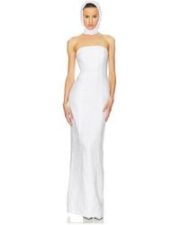 Helsa - Kleid Linen Strapless - Lyst