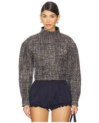 YUHAN WANG Houndstooth Knotted Jacket in Black | Lyst