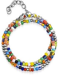 Nialaya - Assorted Vintage Trifocal Beaded Wrap Bracelet - Lyst