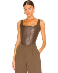 ENA PELLY Leather Bustier - Brown