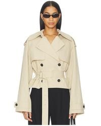 L'academie - 'Academie Kimmi Cropped Trench Jacket - Lyst