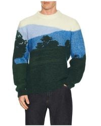 Lacoste - Mountain Graphic Wool Crew Neck Sweater - Lyst