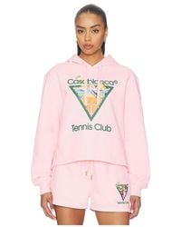 CASABLANCA - Tennis Club Cropped Hoodie - Lyst