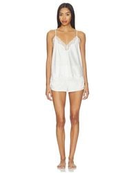 Flora Nikrooz - Estella Solid Charmeuse Cami Short Set With Lace - Lyst