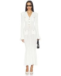 Self-Portrait - Pointelle Knit Midi Dress - Lyst