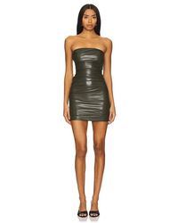 House of Harlow 1960 - Ruffled Faux Leather Mini Dress - Lyst