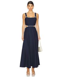 Jonathan Simkhai - Vestido Midi Con Cortes Amren En Color Azul Marino Talla En - Lyst