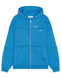 flâneur - Cut & Sew Zip-Up Hoodie - Lyst