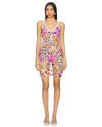 MILLY - Sequin Crochet Mini Dress - Lyst