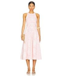 Cinq À Sept - Vestido Midi Zoey En Color Coral Talla (También En 2, 4, 6, 8) - Lyst